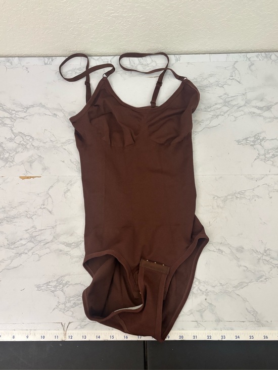 Unbranded Tops - Y2K Brown Bodysuit Sz M Sheer Whimsygoth Fairy Dark Strappy Button Sleeveless N